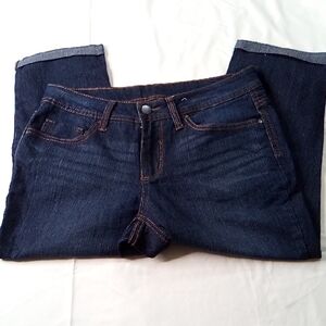 Faded Glory Dark Capri Blue Jeans Size 10